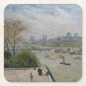 Het Louvre, de lente van Camille Pissarro Kartonnen Onderzetters (Voorkant)