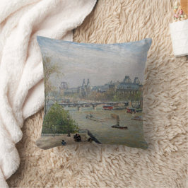 Het Louvre, de lente van Camille Pissarro Kussen