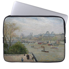 Het Louvre, de lente van Camille Pissarro Laptop Sleeve