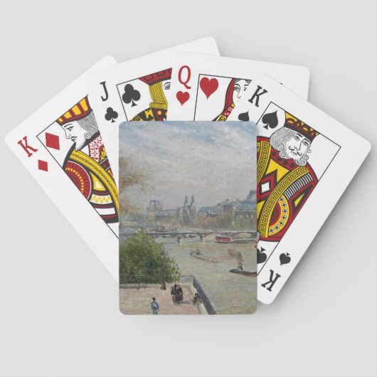 Het Louvre, de lente van Camille Pissarro Pokerkaarten (Achterkant)