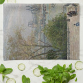 Het Louvre, de lente van Camille Pissarro Theedoek (Gevouwen)