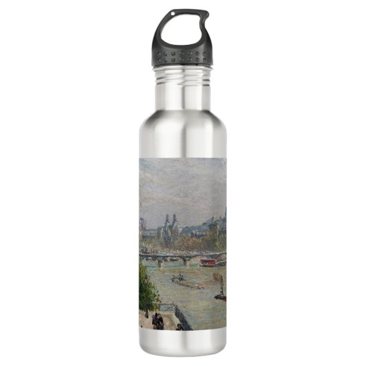 Het Louvre, de lente van Camille Pissarro Waterfles (Voorkant)