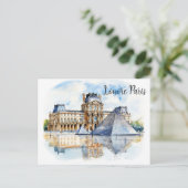 Het Louvre en zijn iconische piramide Briefkaart (Staand voorkant)