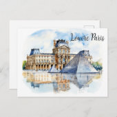 Het Louvre en zijn iconische piramide Briefkaart (Voorkant / Achterkant)