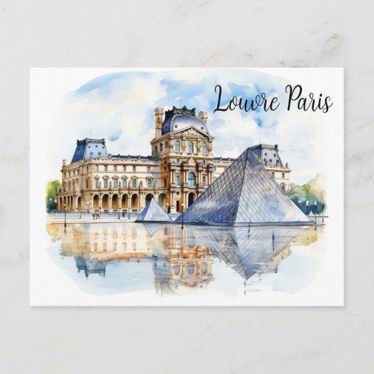 Het Louvre en zijn iconische piramide Briefkaart (Voorkant)