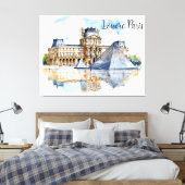 Het Louvre en zijn iconische piramide Canvas Afdruk (Insitu (Slaapkamer))