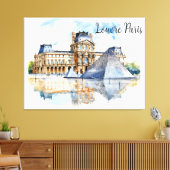 Het Louvre en zijn iconische piramide Canvas Afdruk (Insitu (Woonkamer))