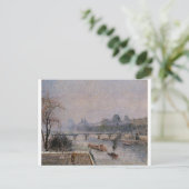 Het Louvre, Morning, Sneeuweffect Camille Pissarro Briefkaart (Staand voorkant)
