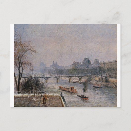 Het Louvre, Morning, Sneeuweffect Camille Pissarro Briefkaart (Voorkant)