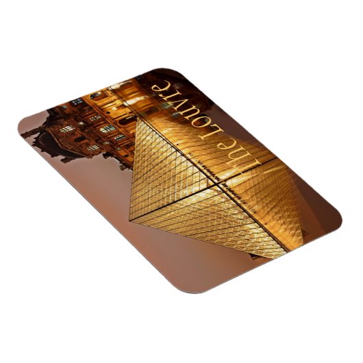 Het Louvre Museum in Night, Parijs, Frankrijk Magneet (Rechterzijde)