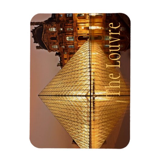 Het Louvre Museum in Night, Parijs, Frankrijk Magneet (Verticaal)