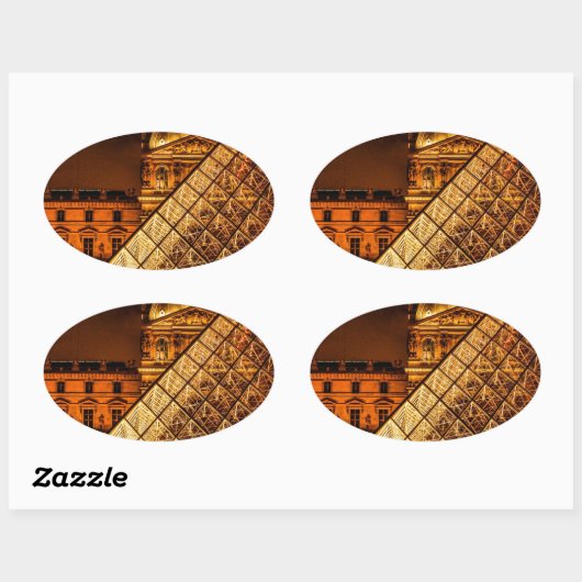 Het Louvre Ovale Sticker (Vel)