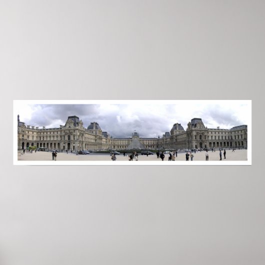 Het Louvre Panorama Poster (Voorkant)