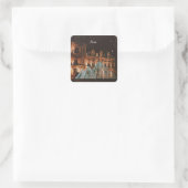 Het Louvre, Parijs, Frankrijk Vierkante Sticker (Tas)
