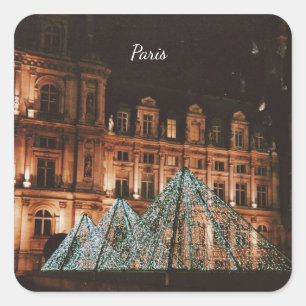 Het Louvre, Parijs, Frankrijk Vierkante Sticker