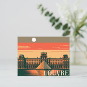 Het Louvre: Parijse elegantie en culturele groothe Feestdagenkaart (Staand voorkant)