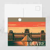 Het Louvre: Parijse elegantie en culturele groothe Feestdagenkaart (Voorkant / Achterkant)