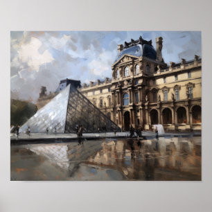 Het Louvre Paris Frankrijk Landschapskunst Print P