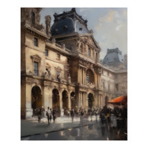 Het Louvre Paris Frankrijk Landschapskunst Print P