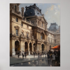 Het Louvre Paris Frankrijk Landschapskunst Print P