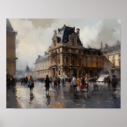Het Louvre Paris Frankrijk Landschapskunst Print P (Voorkant)