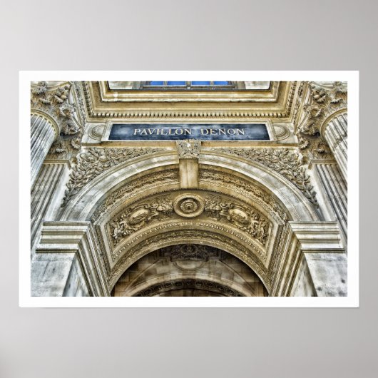 Het Louvre, Pavillon Denon Archway, Parijs Poster (Voorkant)
