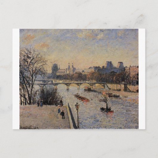 Het Louvre van Camille Pissarro Briefkaart (Voorkant)