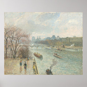 Het Louvre, vanmiddag, Camille Pissarro Fine Art Poster