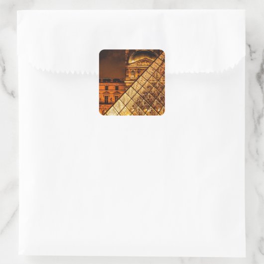 Het Louvre Vierkante Sticker (Tas)