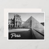 Het Louvre Zwart-wit Paris Photo Briefkaart (Voorkant / Achterkant)