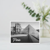 Het Louvre Zwart-wit Paris Photo Briefkaart (Staand voorkant)