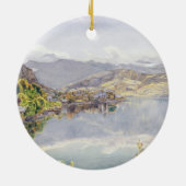 Het Lucerne-meer, Mount Pilatus op afstand Keramisch Ornament (Achterkant)