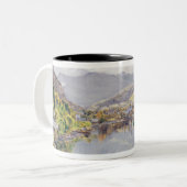 Het Lucerne-meer, Mount Pilatus op afstand Tweekleurige Koffiemok (Voorkant links)