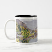 Het Lucerne-meer, Mount Pilatus op afstand Tweekleurige Koffiemok (Links)