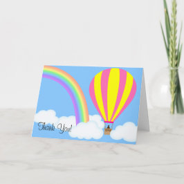 Het luchtballon wenskaart - Blauwe achtergrond Bedankkaart