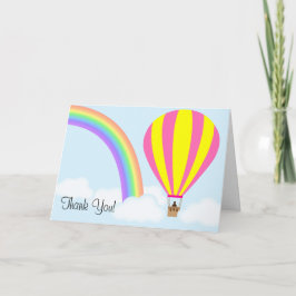 Het luchtballon wenskaart - op lichtblauw bedankkaart