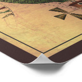 Het luchtschip Citronnier Steampunk Flying Machine Poster (Hoek)