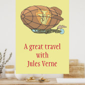 Het luchtschip "steampunk" Jules Verne Poster (Keuken)