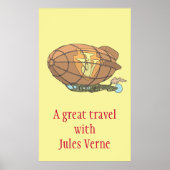 Het luchtschip "steampunk" Jules Verne Poster (Voorkant)