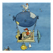 “Het luchtschip” van W Heath Robinson Foto Afdruk (Voorkant)