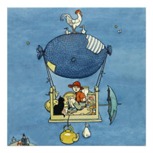 “Het luchtschip” van W Heath Robinson Foto Afdruk