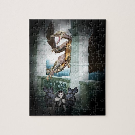 Het luchtvignet van de Dragon Legpuzzel (Verticaal)