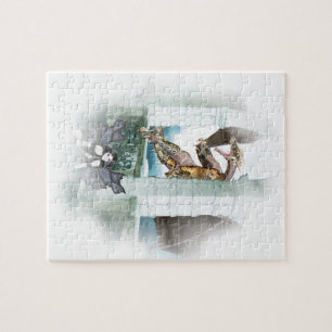 Het luchtvignet van de Dragon Legpuzzel