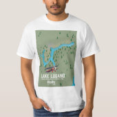 Het Lugano-meer Italië — Zwitserland — reisposter T-shirt (Voorkant)