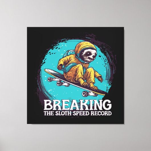 Het luiaard snelheidsrecord verbreken canvas afdruk (Voorkant)
