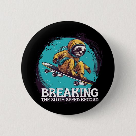het luiaard snelheidsrecord verbreken ronde button 5,7 cm (Voorkant)