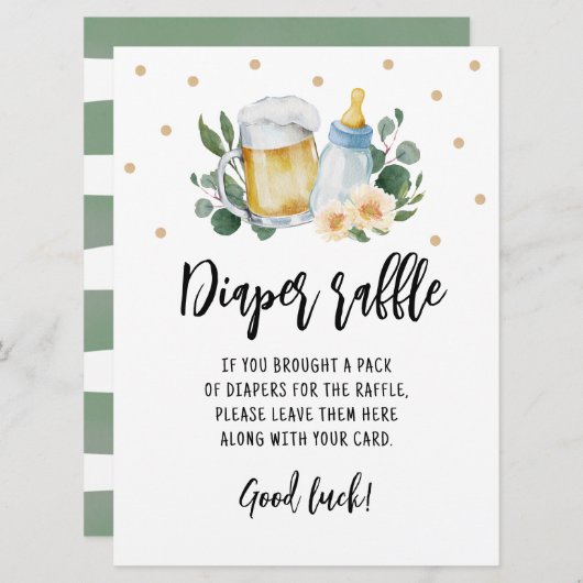Het luidere Raffle-teken Game Baby breekt groen Kaart (Voorkant / Achterkant)