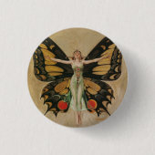 Het luidop - vlindermeisje ronde button 3,2 cm (Voorkant)