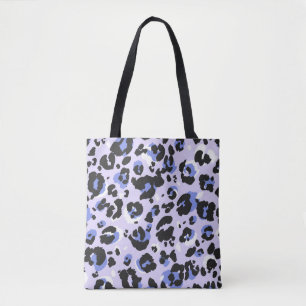 Het luippatroon naadloos. Paarse leo huidtextuur. Tote Bag