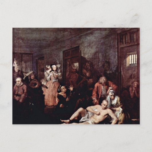 Het Lunatic Asiel van Hogarth William Briefkaart (Voorkant)